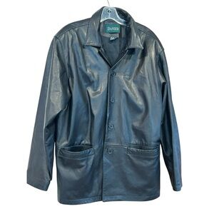Danier Men's Dark Brown Leather Jacket Sz Medium